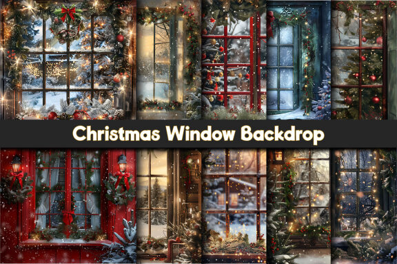 Christmas Window Backdrop