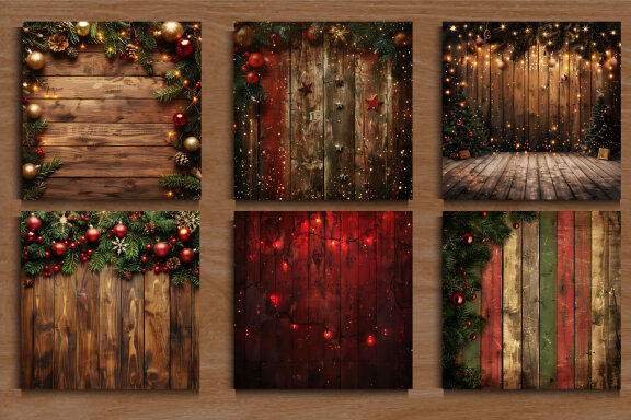 Christmas Wood Texture Background