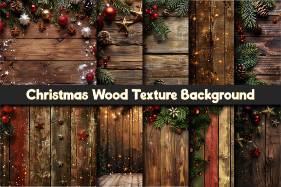 Christmas Wood Texture Background