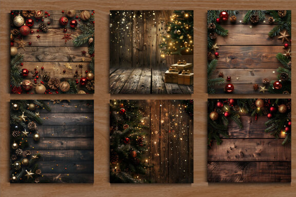 Christmas Wood Texture Background
