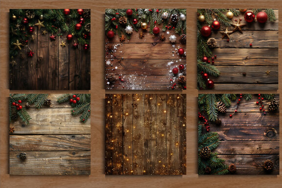 Christmas Wood Texture Background