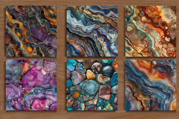 Semi precious Stones Marbled Background