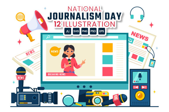 12 National Journalism Day Illustration
