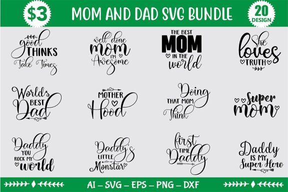 Mom and Dad SVG Bundle