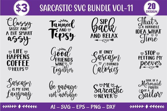 SARCASTIC SVG BUNDLE 