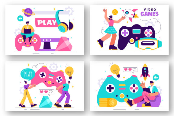 13 Video Games Illustration