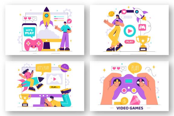13 Video Games Illustration