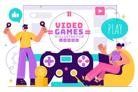 13 Video Games Illustration