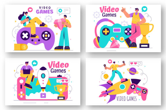 13 Video Games Illustration