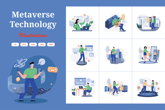 M479_Metaverse Technology Illustration Pack