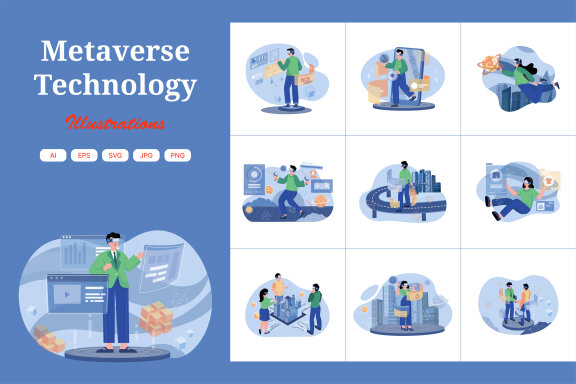 M468_Metaverse Technology Illustration Pack
