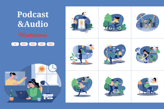 M464_Podcast Illustration Pack