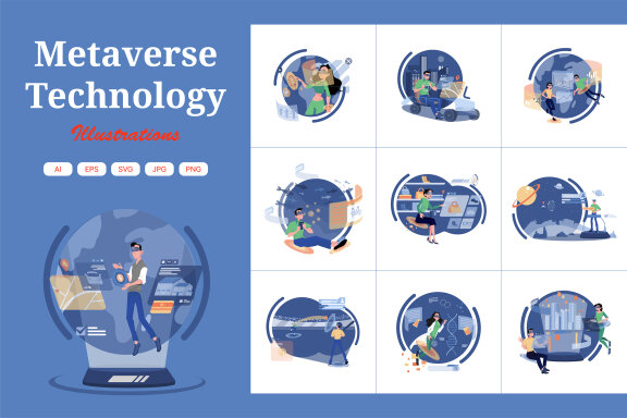 M454_Metaverse Illustration Pack