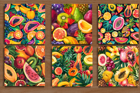 Colorful Tropical Fruits Pattern