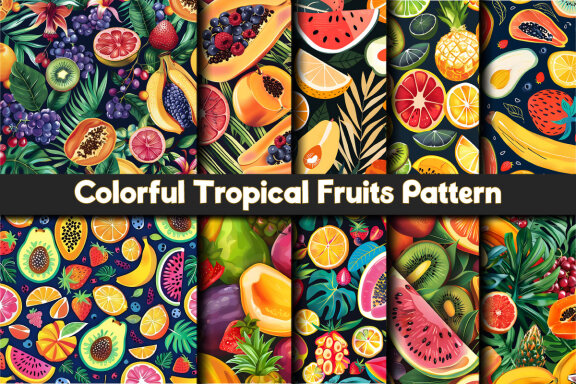Colorful Tropical Fruits Pattern