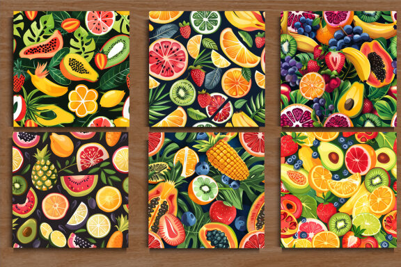 Colorful Tropical Fruits Pattern