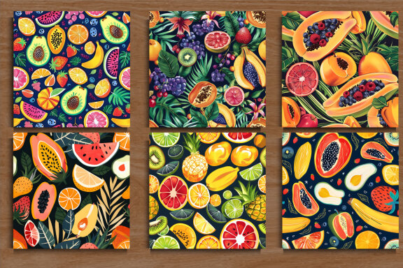 Colorful Tropical Fruits Pattern