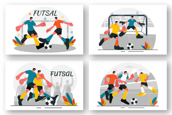 9 Futsal or Football Sport Illustration