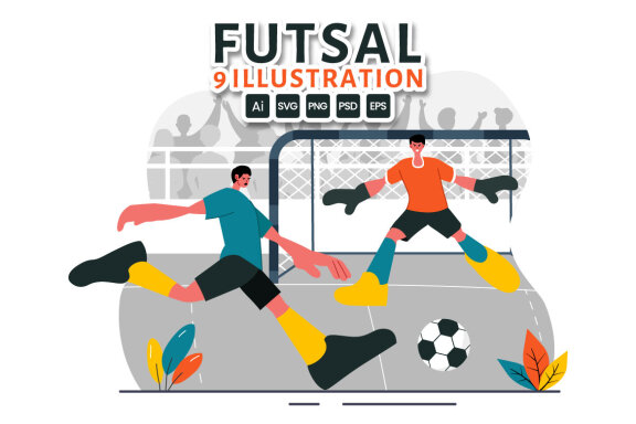9 Futsal or Football Sport Illustration
