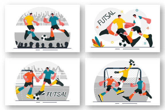 9 Futsal or Football Sport Illustration