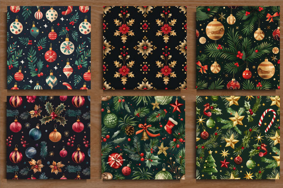  Christmas Seamless Decorated Pattern