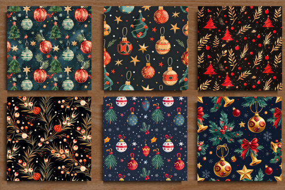  Christmas Seamless Decorated Pattern
