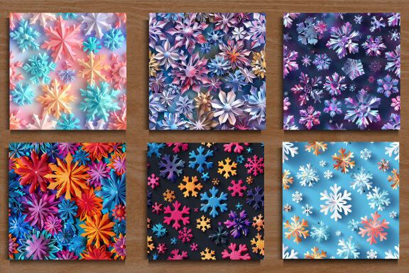 Colorful Christmas Snowflakes Pattern