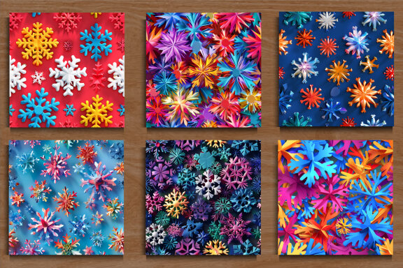 Colorful Christmas Snowflakes Pattern