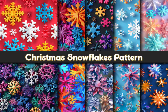 Colorful Christmas Snowflakes Pattern