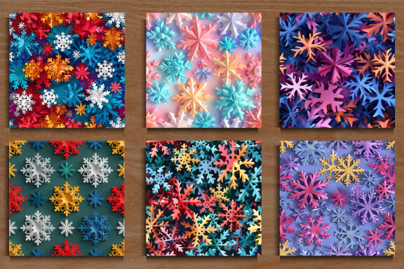 Colorful Christmas Snowflakes Pattern