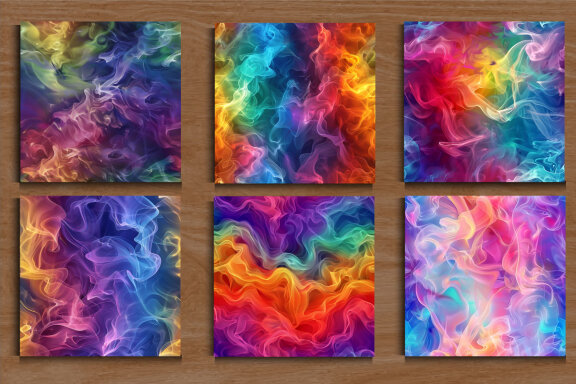 Rainbow Smoke Seamless Pattern