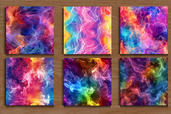 Rainbow Smoke Seamless Pattern
