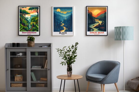 Beautiful Forest Travel Wall Art Poster Bundle