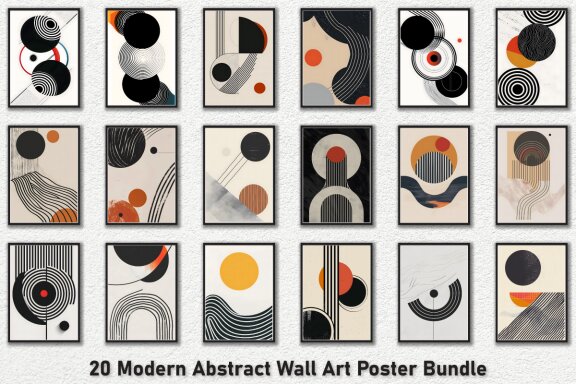 Modern Abstract Wall Art Poster Bundle