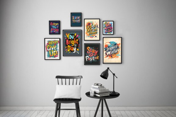 Motivational Short Quotes Wall Art Poster Bundle