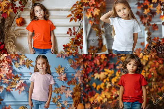 Fall Kids Bella Canvas 3001 Mockup Bundle