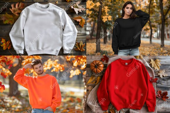 Fall Gildan 18000 Mockup Bundle