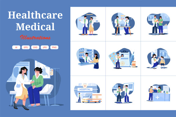 M443_Healthcare & Medical Illustration Pack