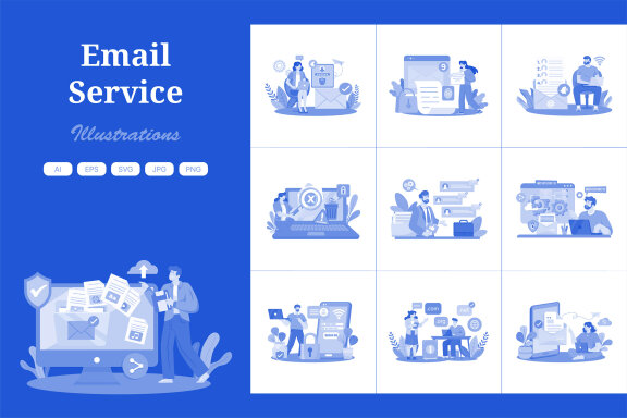 M738_Email Service Illustration Pack 1