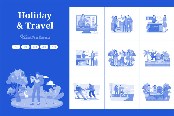 M728_Holiday & Travel Illustration Pack