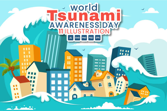11 World Tsunami Awareness Day Illustration
