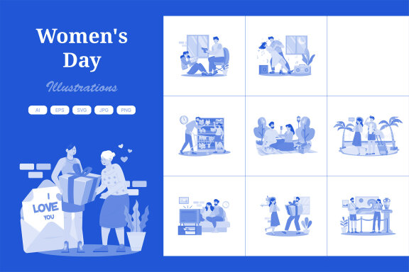 M717_Women's Day Illustration Pack 2