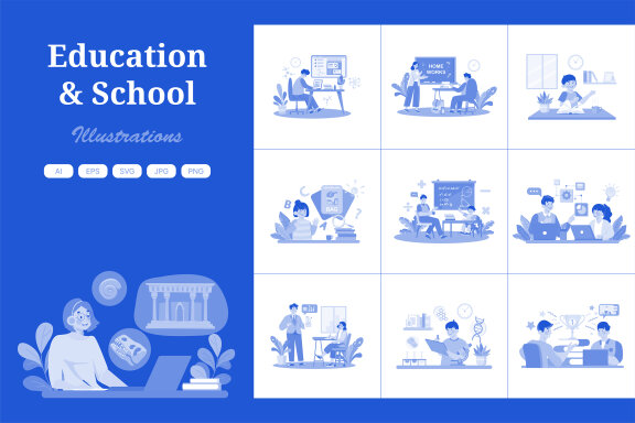 M712_School & Education Illustration Pack 1