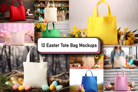 Easter Sunday Tote Bag Mockup Bundle