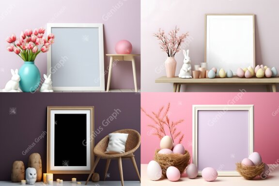 Easter Wall Art Frame Mockup Bundle