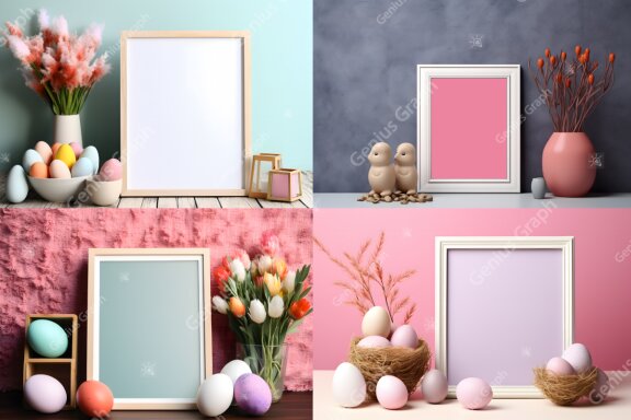 Easter Wall Art Frame Mockup Bundle