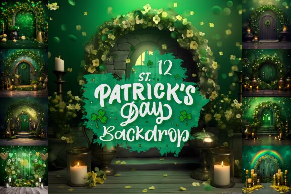 St Patrick's Day Digital Backdrop Bundle