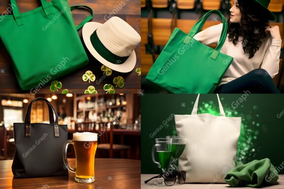St Patrick's Tote Bag Mockup Bundle