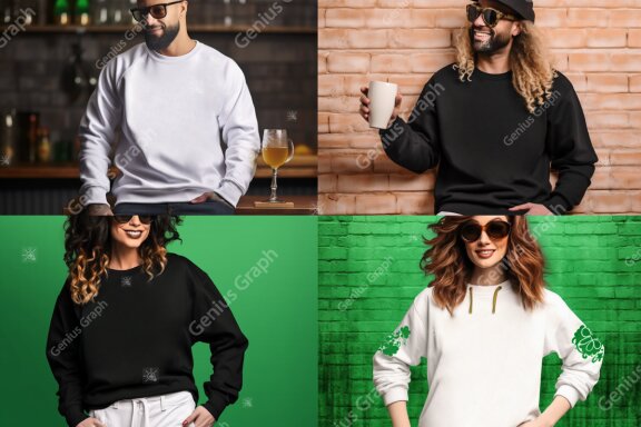 St Patrick's Gildan 18000 Mockup Bundle