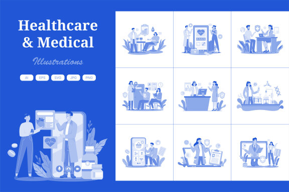 M691_Healthcare & Medical Illustration Pack